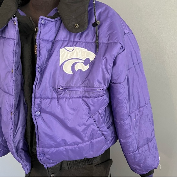 Vtg Reversible Kansas State Wildcats KSU NCAA 90’s Pro Player Puffer Jacket L - Picture 7 of 15